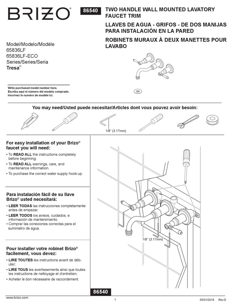 Brizo Tresa 65836LF User manual