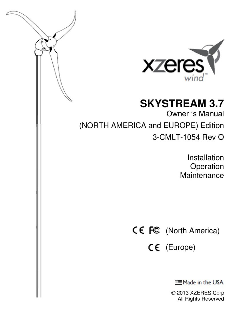 XZERES Wind Skystream 3.7 owner's manual
