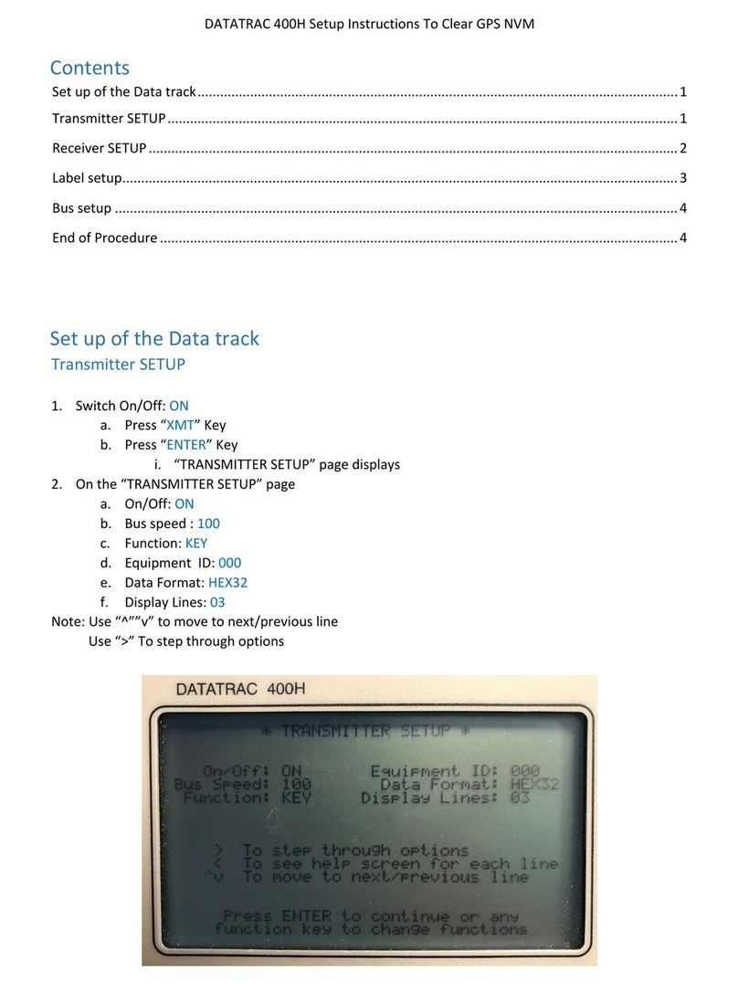 DATATRAC 400H Setup instructions