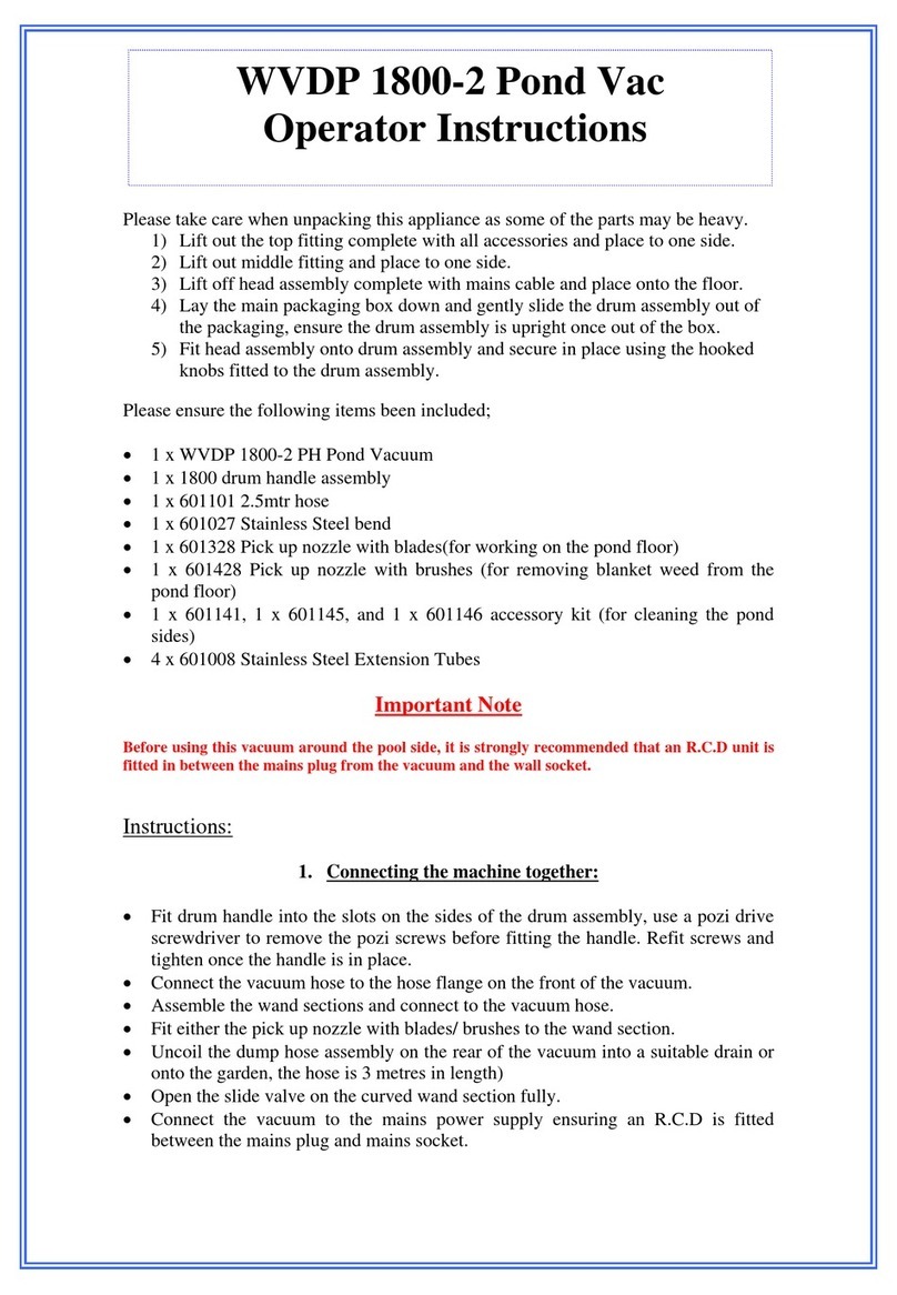 Numatic WVDP 1800-2 Operator instructions