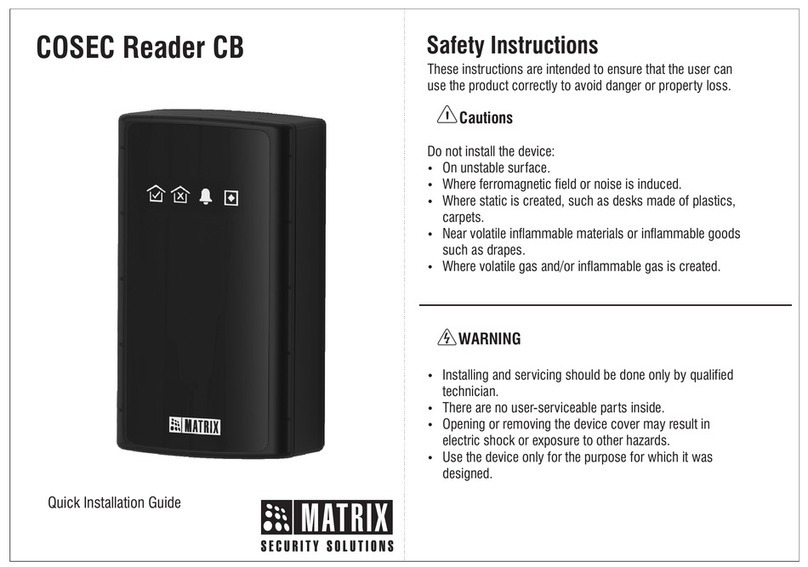 Matrix COSEC Reader CB User manual