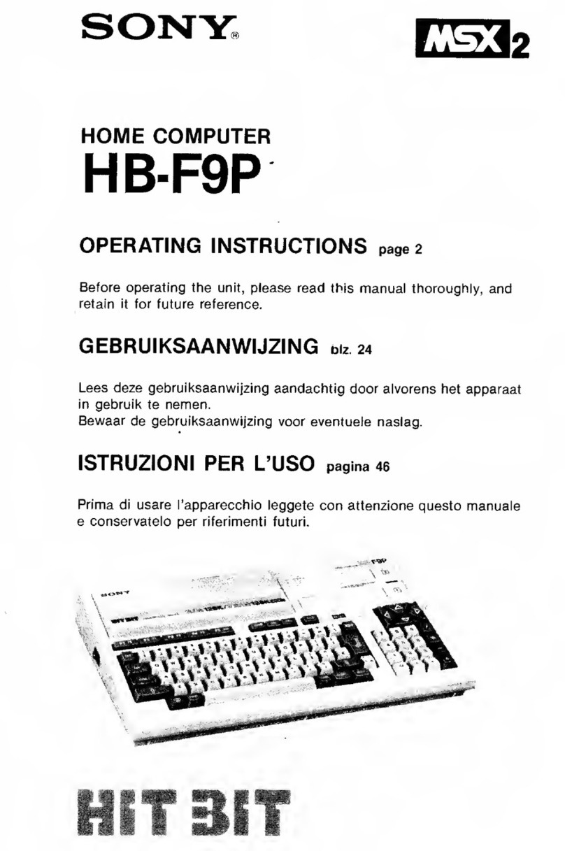 Sony MSX 2 HB-F9P User manual