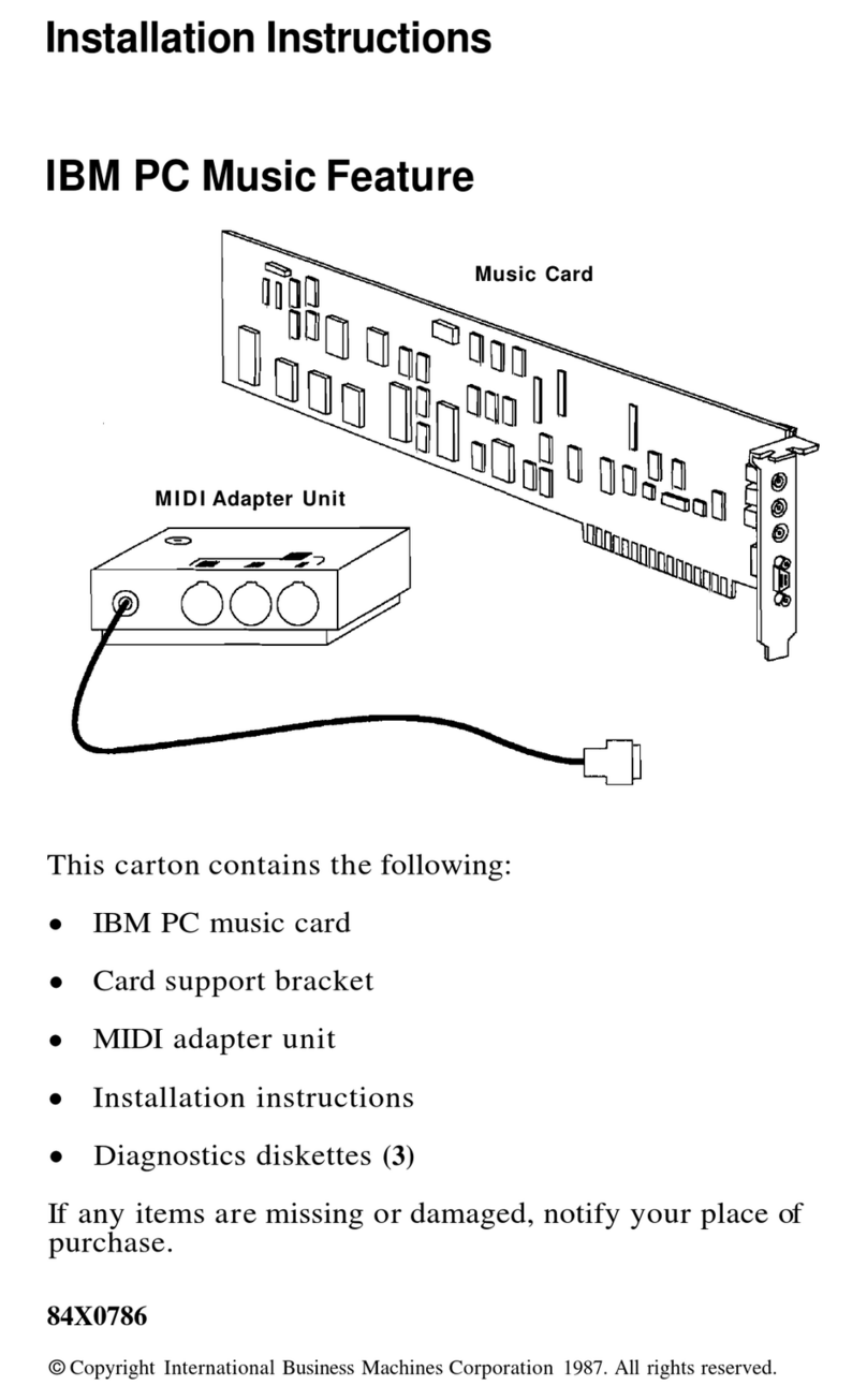 IBM Music Feature Card installation instructions