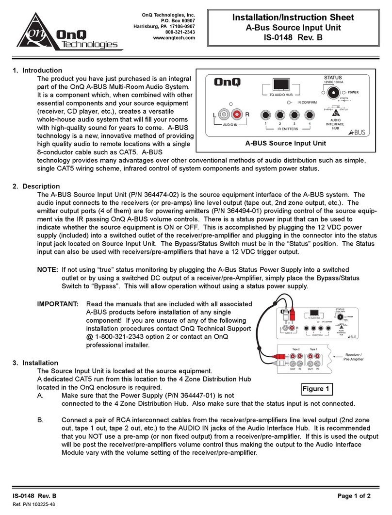 OnQ Technologies A-Bus Installation instruction sheet