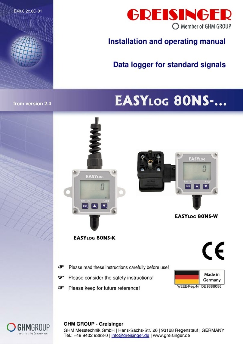 GHM Greisinger EASYLOG 80NS Series Installation and operating manual