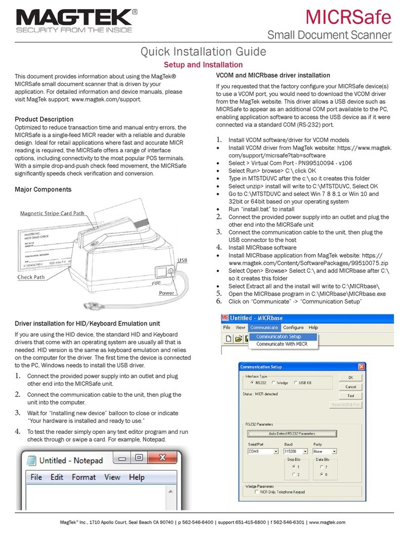 Magtek MICRSafe Operator's manual