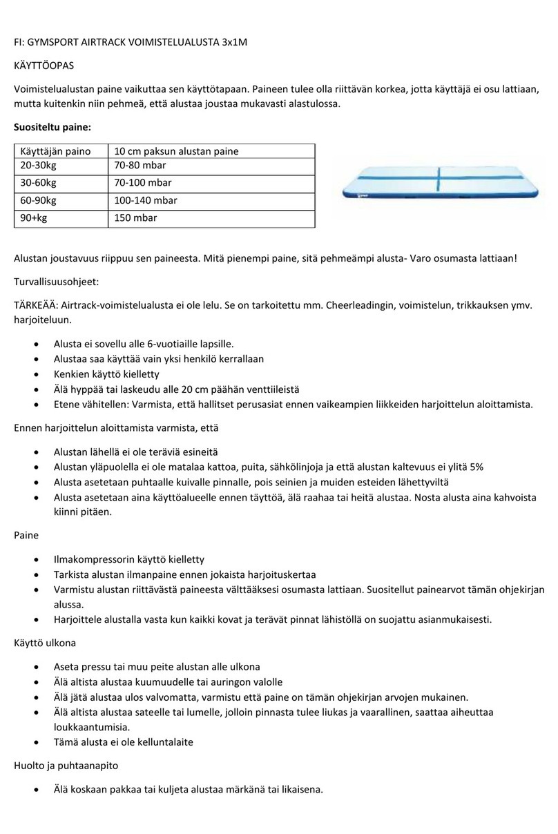 Blue Import BIM Oy GYMSPORT Air Track user manual