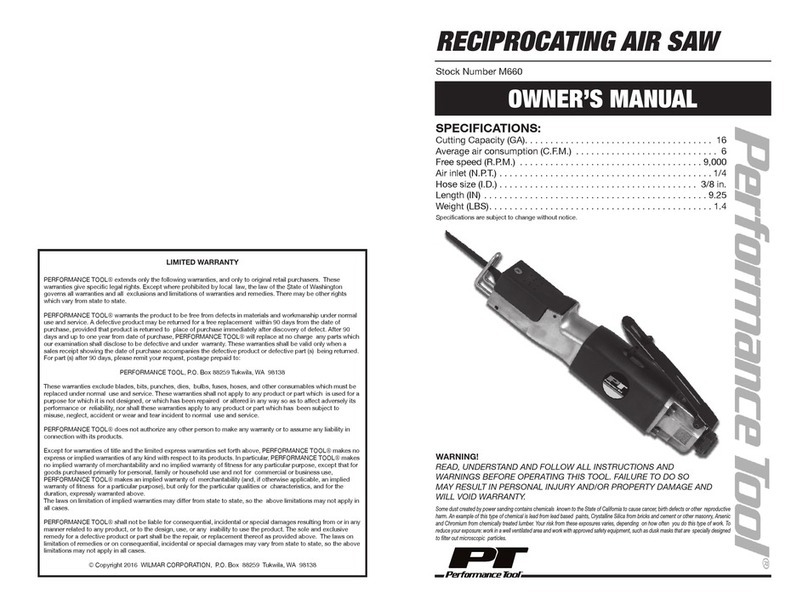 Perfomance Tool M660 owner's manual