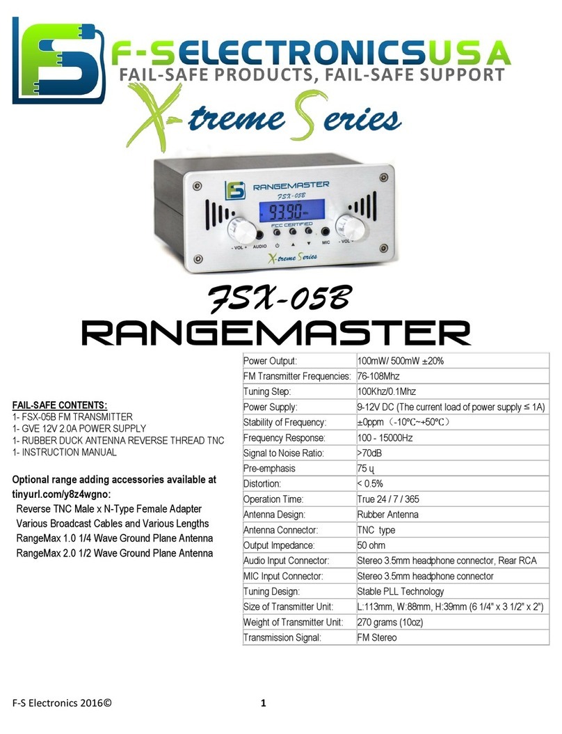 F-S Electronics Rangemaster X-Treme Series User manual
