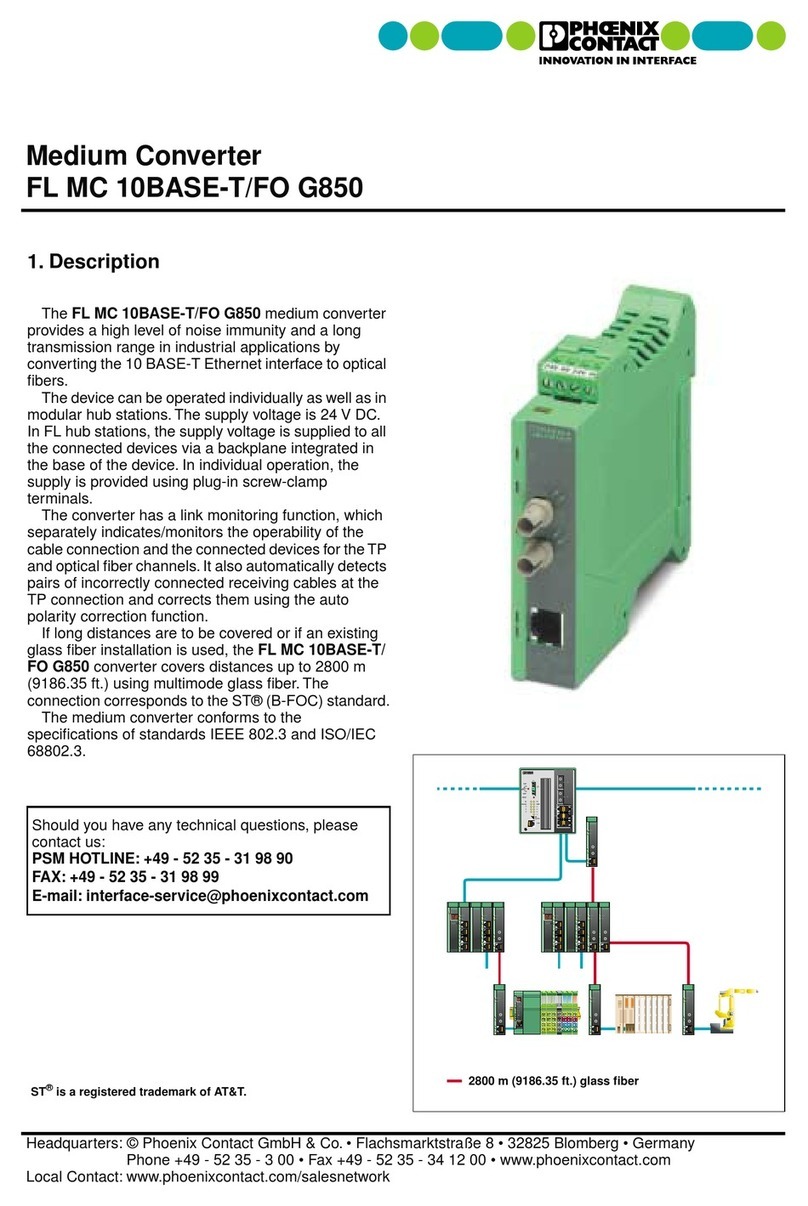 Phoenix Contact FL MC 10BASE-T/FO G850 manual