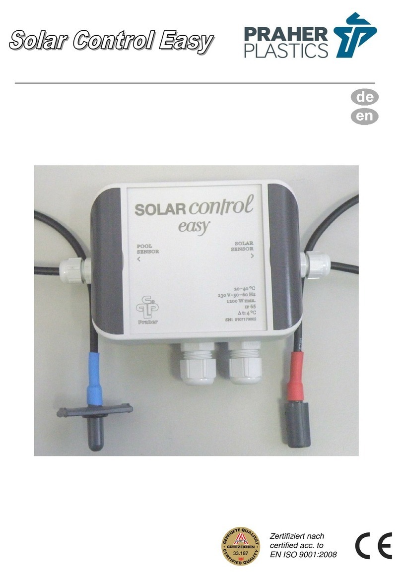 Praher Plastics Solar Control Easy Operation manual
