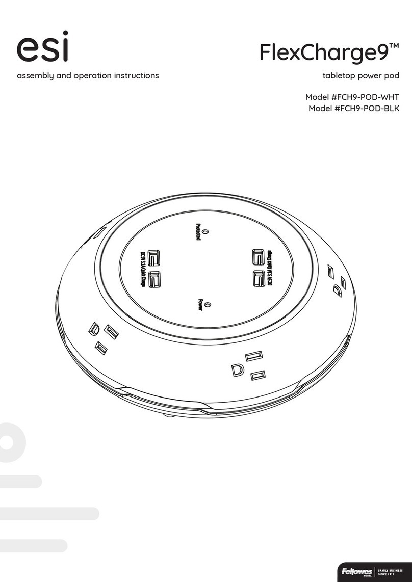 ESI FlexCharge9 FCH9-POD-WHT Assembly and operation instructions