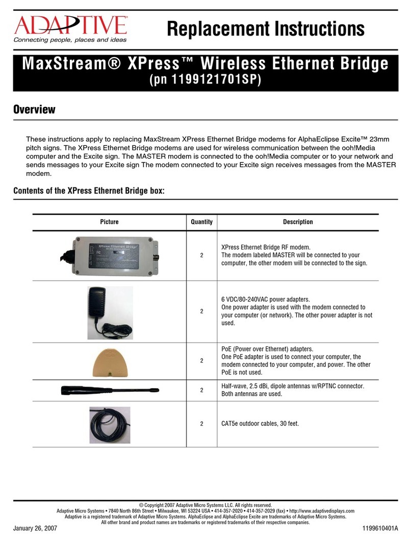 Adaptive MaxStream XPress Replacement instructions