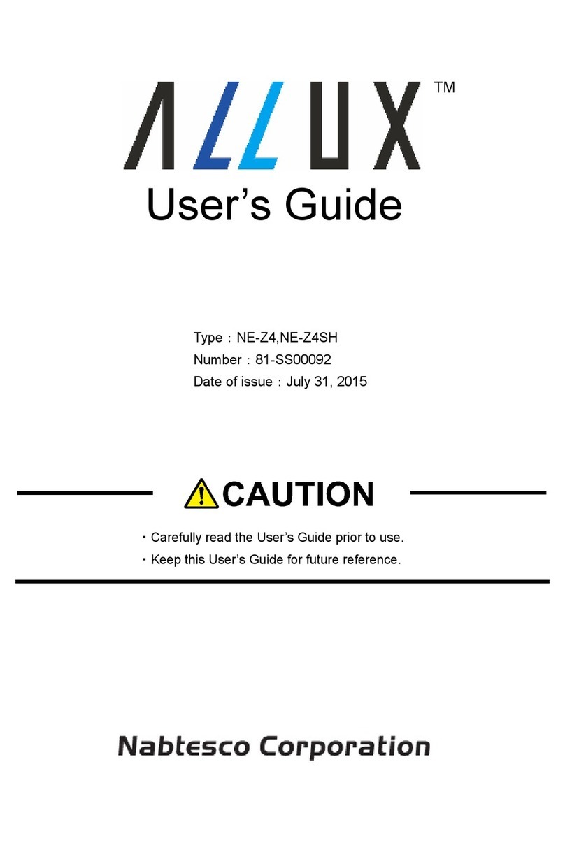 Nabtesco ALLUX NE-Z4 User manual Nabtesco ALLUX NE-Z4 User manual