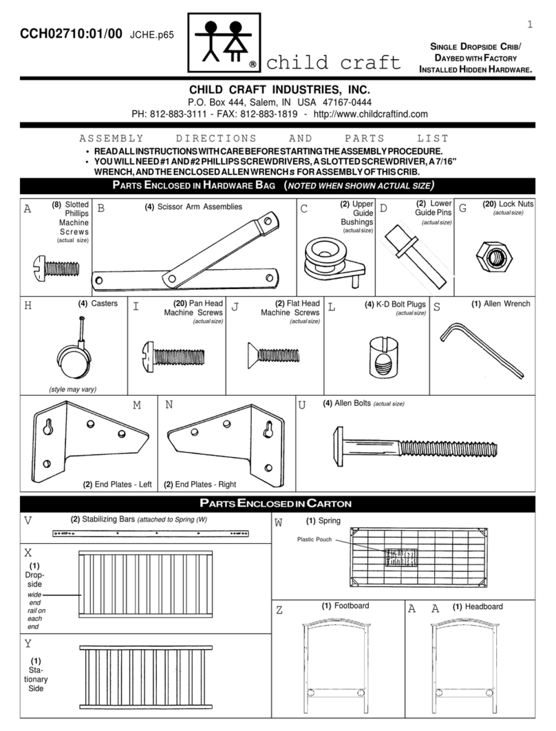 Child Craft Single Dropside Crib/Daybed with Factory Installed Hidden... User manual Child Craft Single Dropside Crib/Daybed with Factory Installed Hidden... User manual