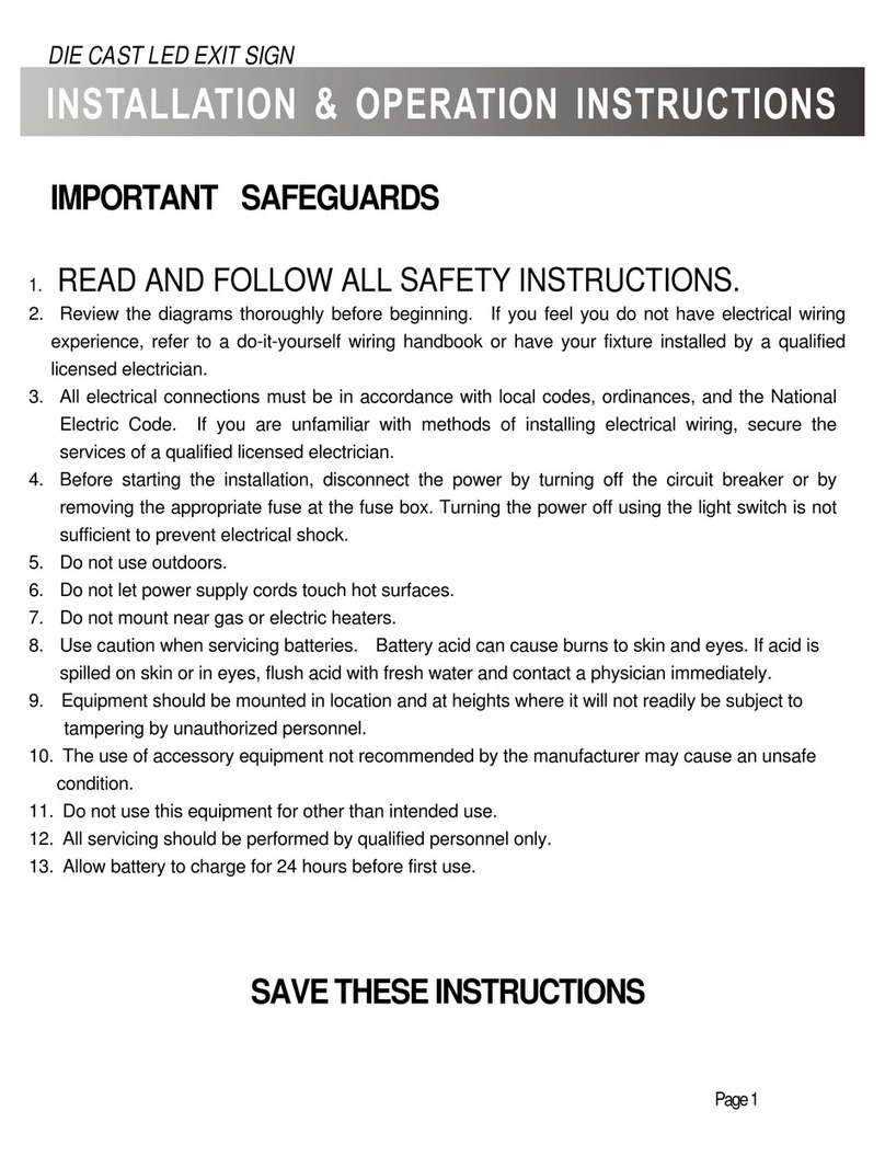 Nora Lighting NX-605 Installation & operation instructions