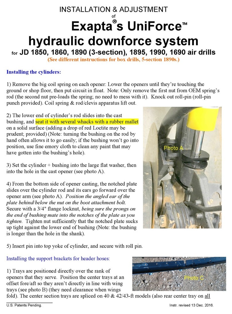 Exapta UniForce Installation & adjustment instructions Exapta UniForce Installation & adjustment instructions