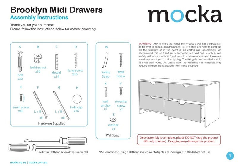 Mocka Brooklyn Midi Drawers User manual Mocka Brooklyn Midi Drawers User manual