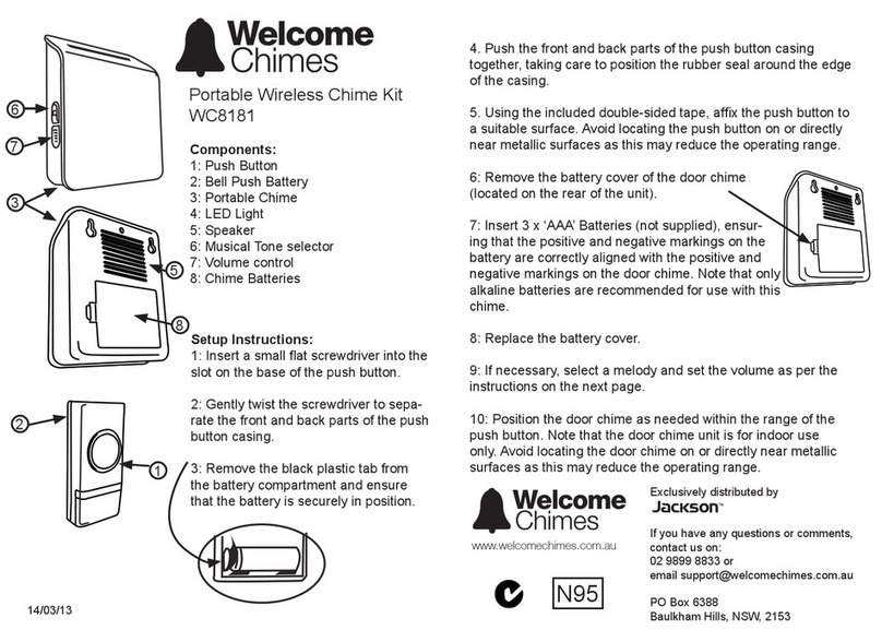Welcome Chimes WC8181 User manual