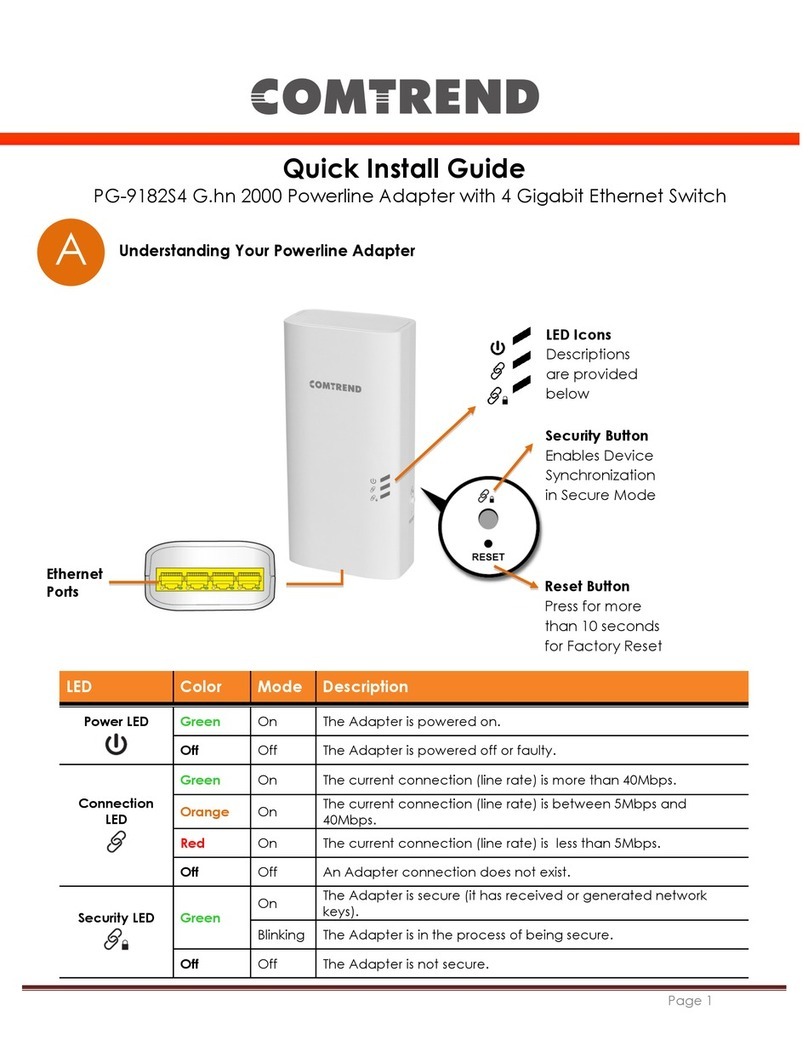 Comtrend Corporation PG-9182S4 Quick install guide Comtrend Corporation PG-9182S4 Quick install guide