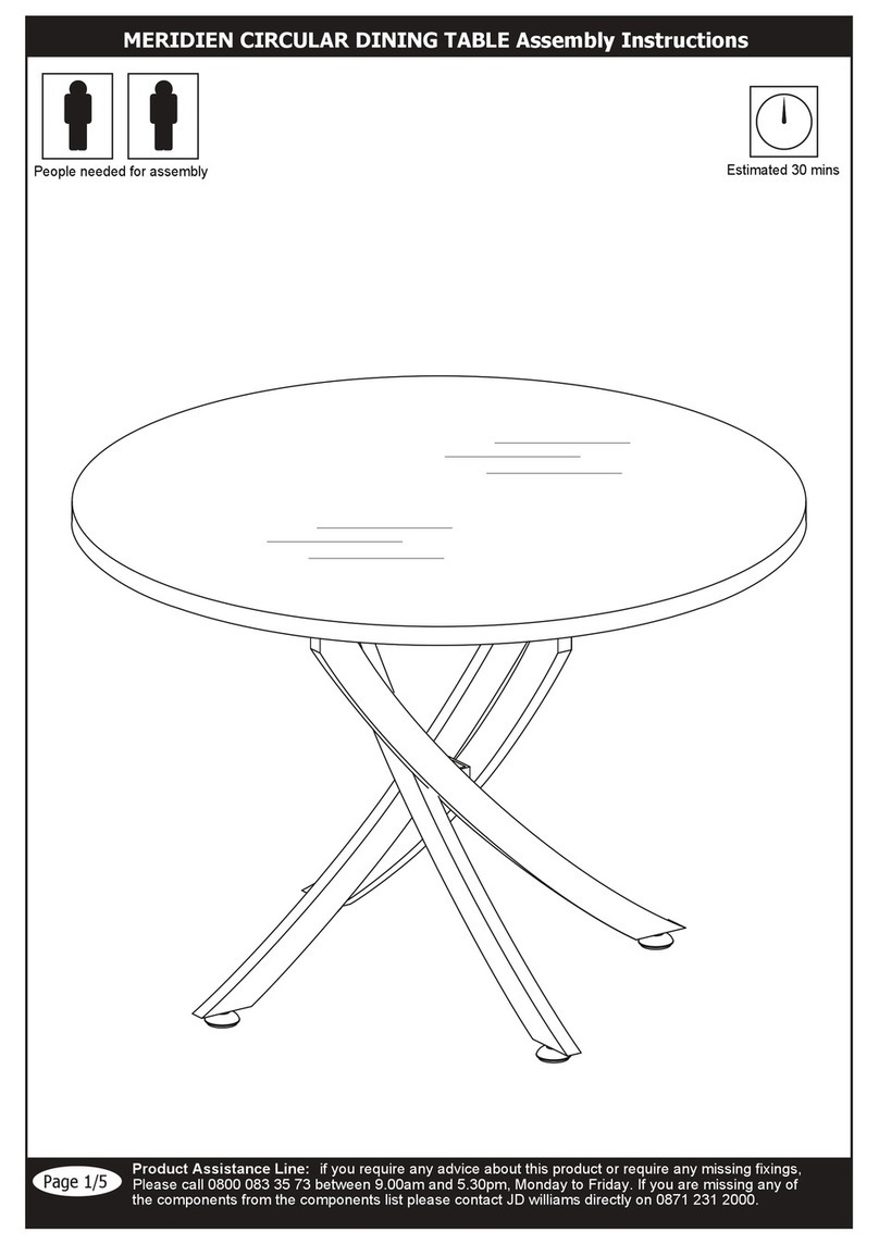 J D Williams MERIDIEN Assembly instructions J D Williams MERIDIEN Assembly instructions