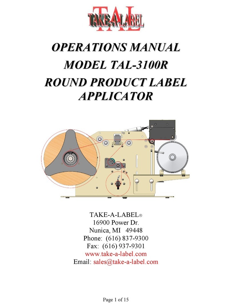 TAKE-A-LABEL TAL-3100R Operation manual