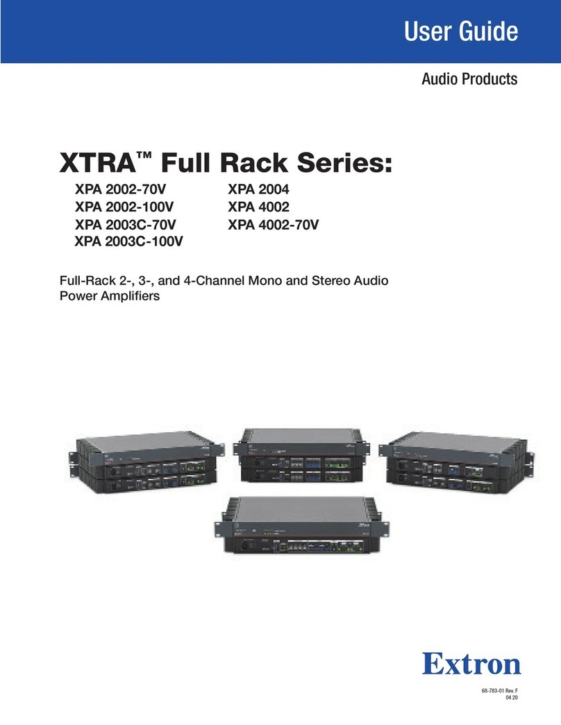 Extron electronics XTRA Series User manual Extron electronics XTRA Series User manual