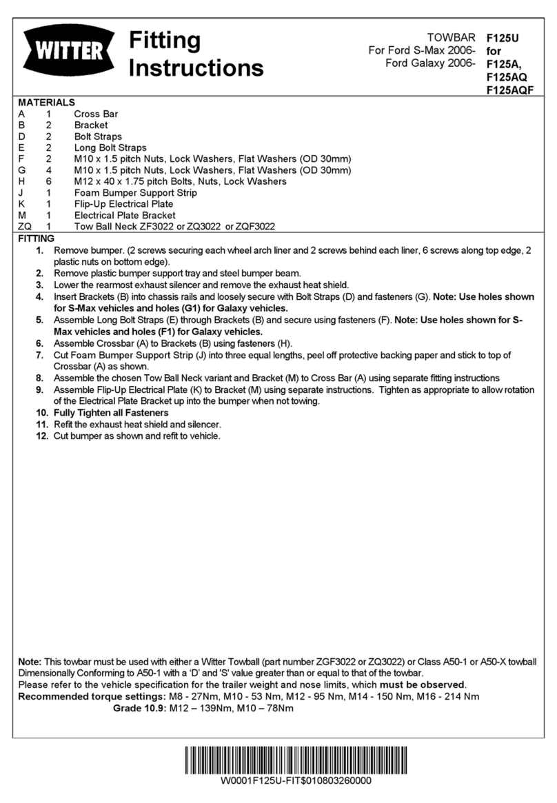 Witter F125U Fitting instructions