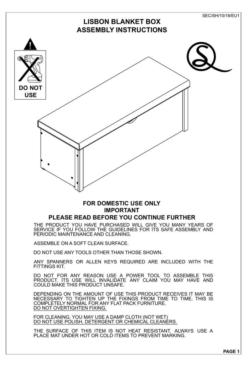 Seconique Lisbon Blanket Box 100-104-005 User manual Seconique Lisbon Blanket Box 100-104-005 User manual