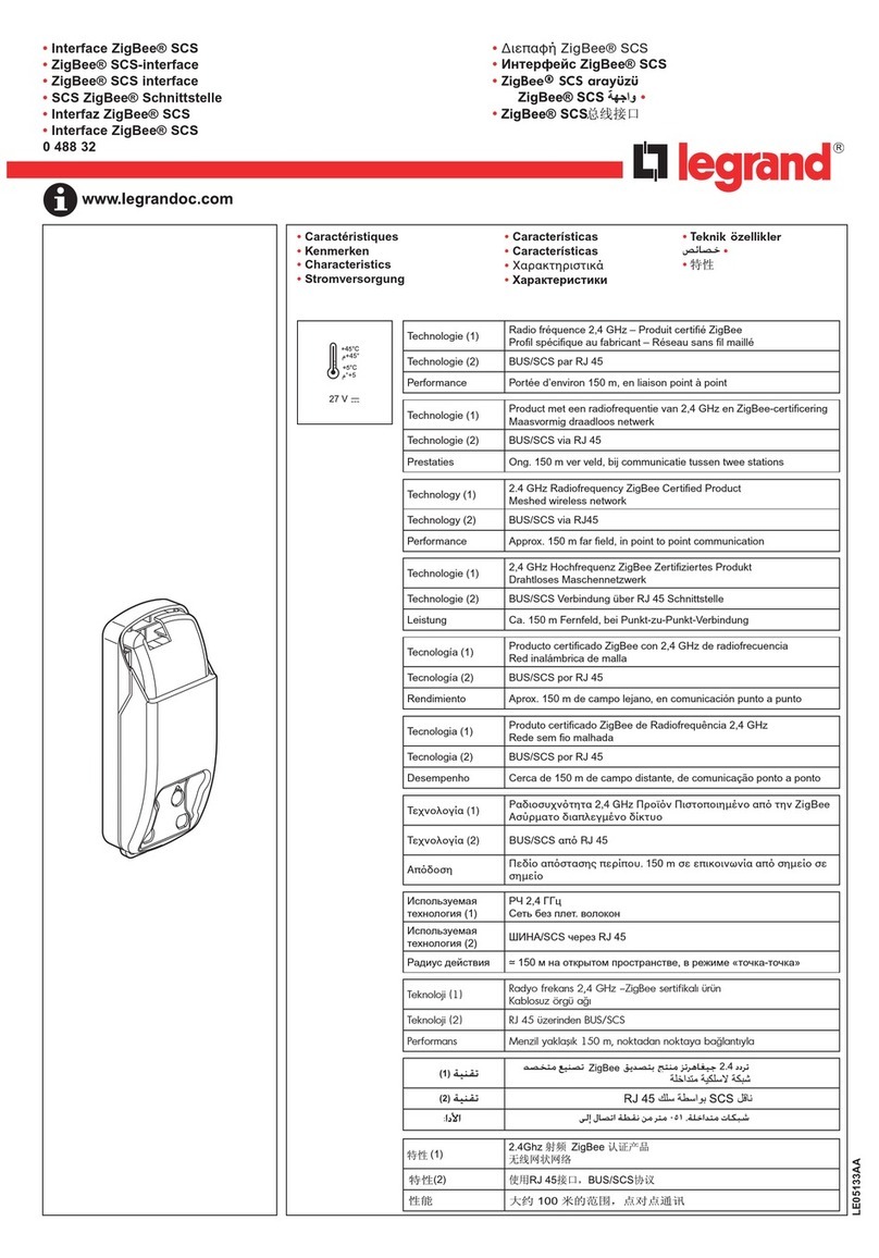 LEGRAND ZigBee SCS 0 488 32 User manual LEGRAND ZigBee SCS 0 488 32 User manual