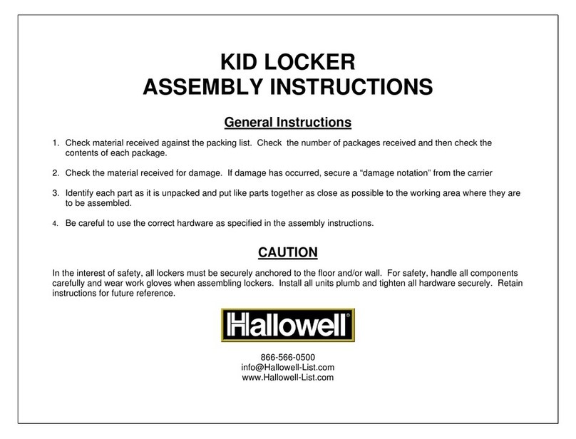 Hallowell HKL1515-1 Assembly instructions Hallowell HKL1515-1 Assembly instructions