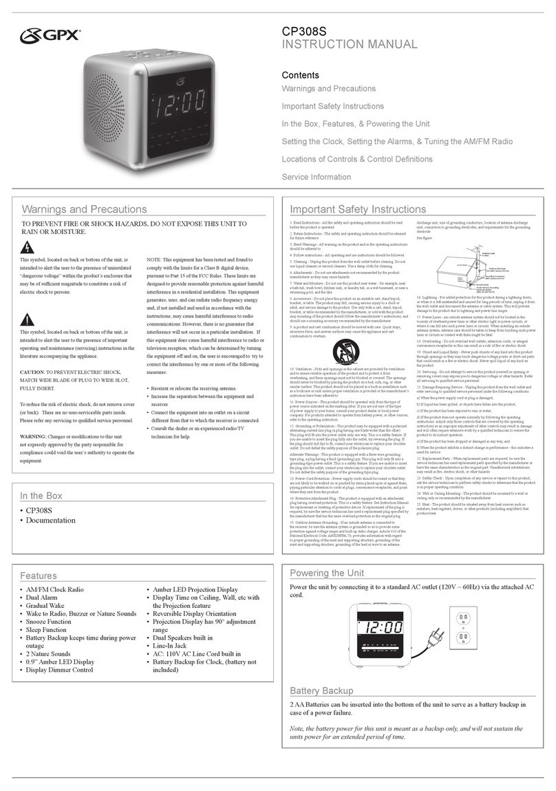 GPX CP308S User manual
