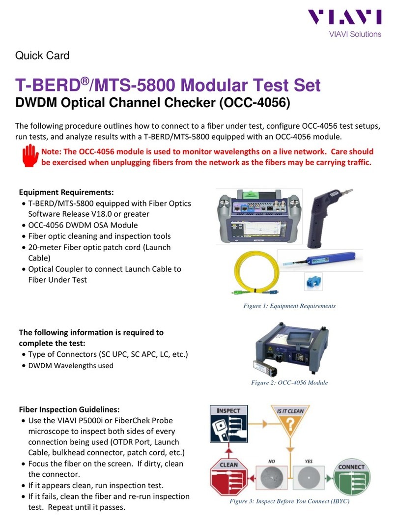 Viavi T-BERD MTS 5800 Quick Card