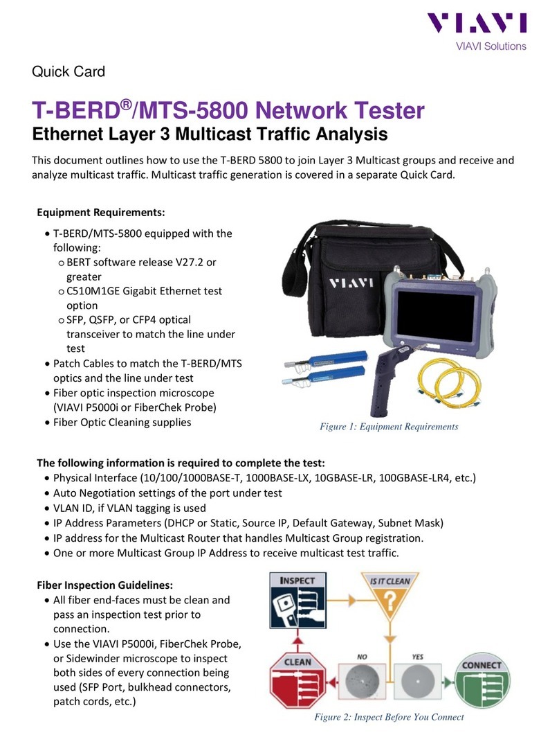 Viavi T-BERD MTS 5800 Quick Card