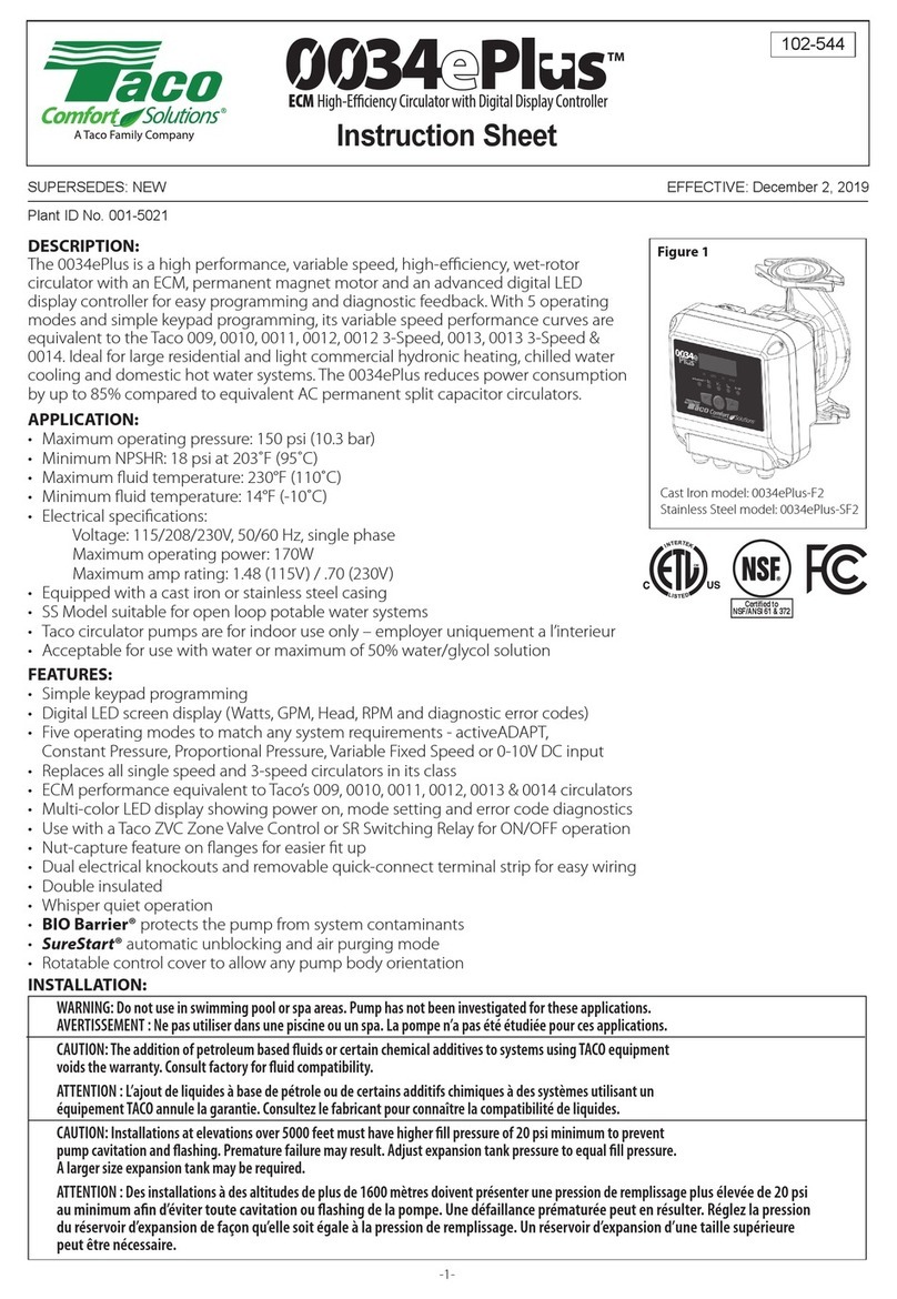 Taco 0034ePlus instruction sheet