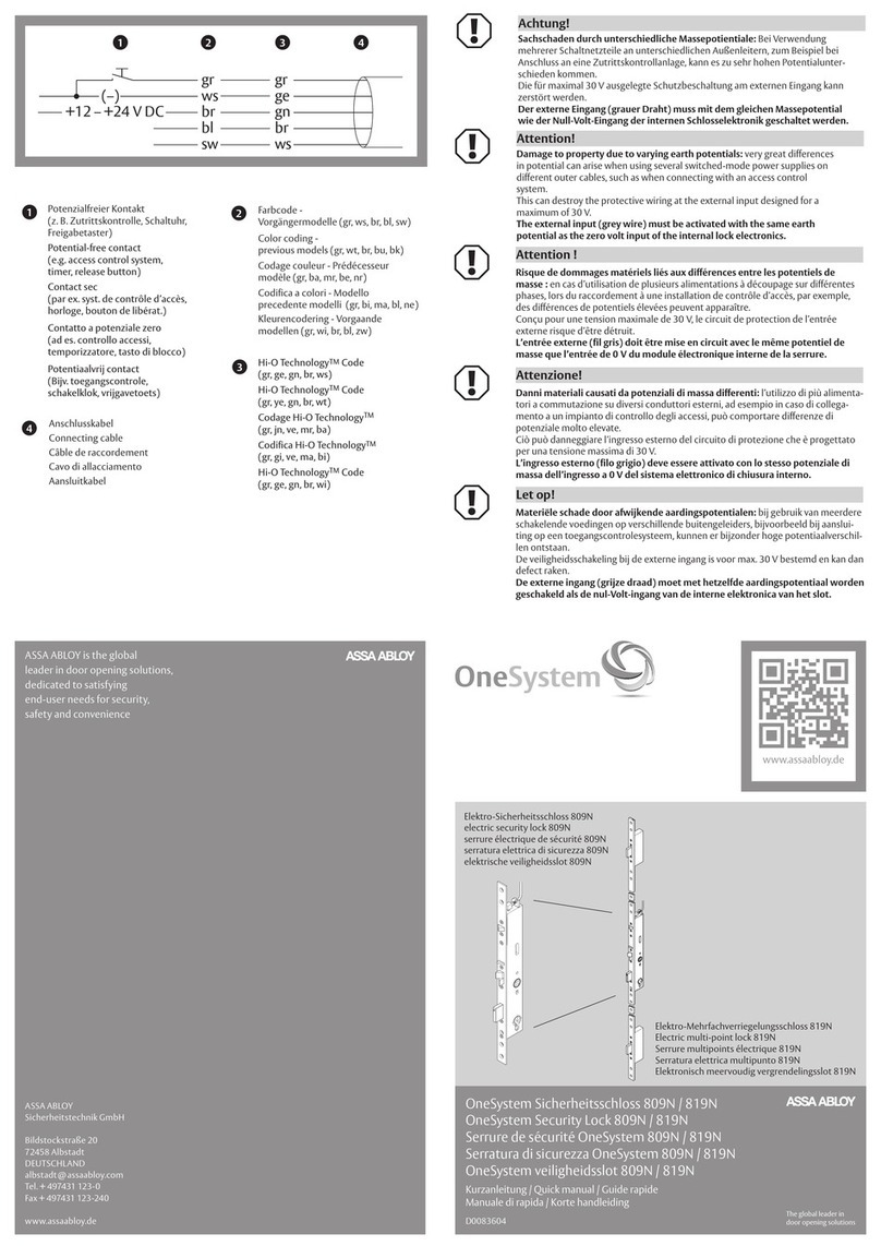 Assa Abloy OneSystem 819N Installation guide