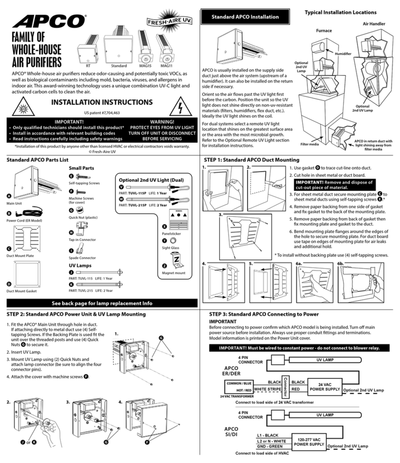 Fresh-Aire UV APCO Series installation instructions