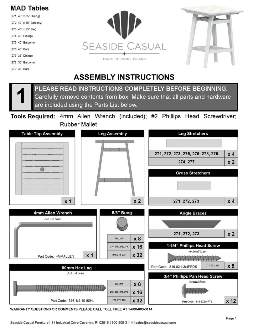 Seaside Casual MAD 271 Assembly instructions