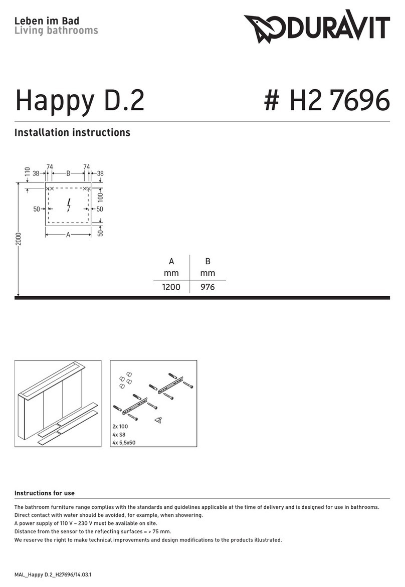 DURAVIT Happy D.2 H2 7696 manual