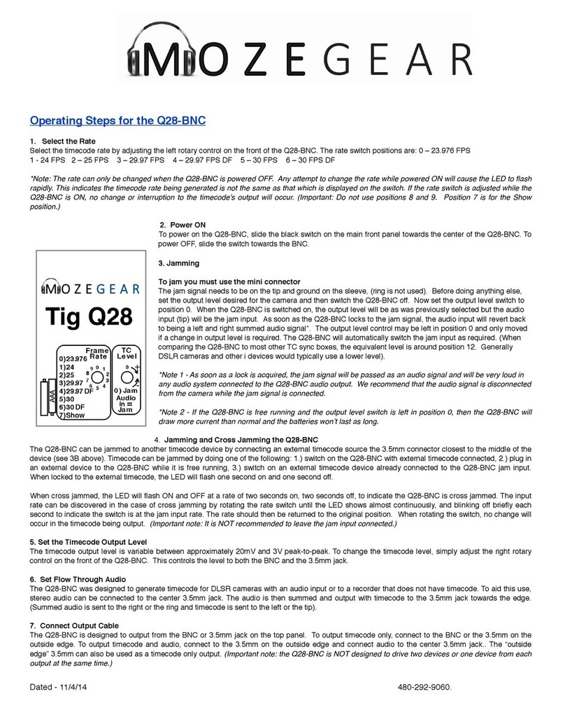 MozeGear TIG Q28-BNC operating instructions