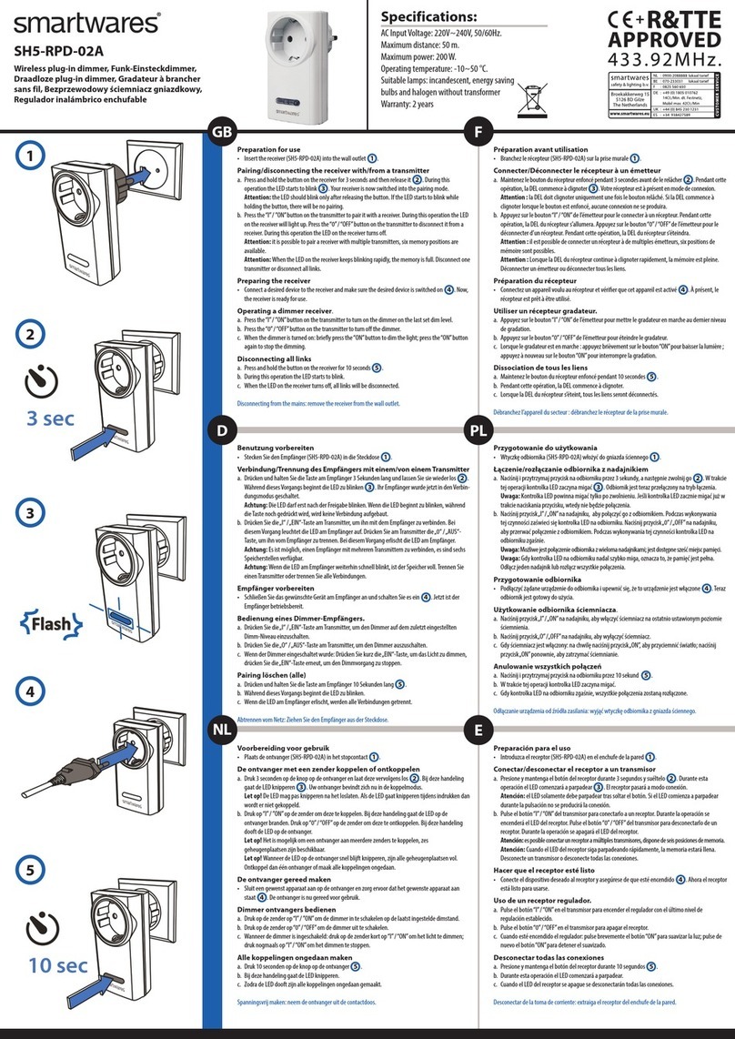 Smartwares SH5-RPD-02A quick start guide