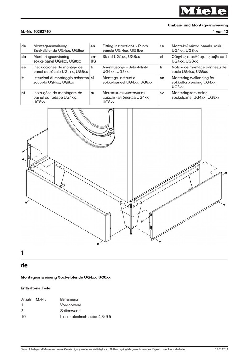 Miele UG 4 Series Fitting instructions
