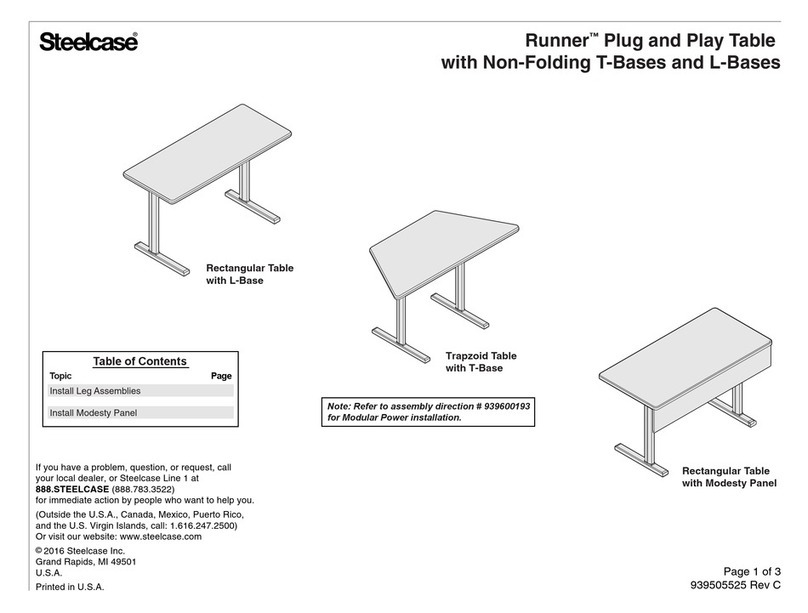 Steelcase Runner Rectangular Table with L-Base User manual Steelcase Runner Rectangular Table with L-Base User manual