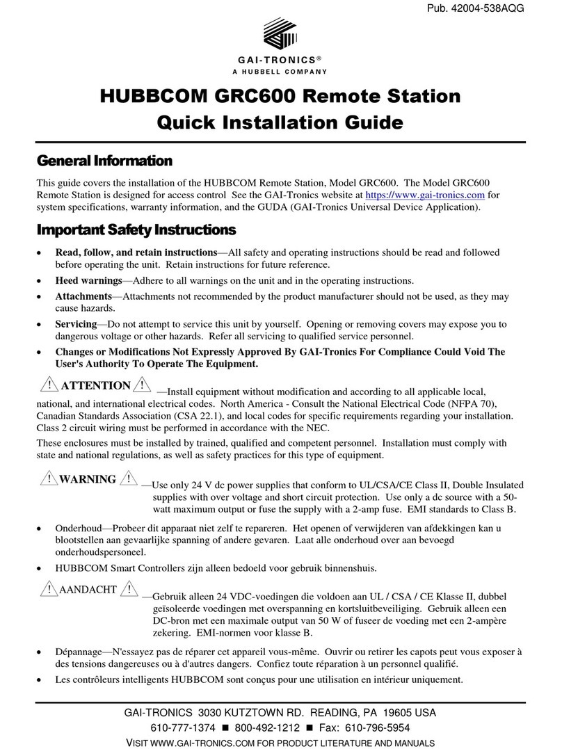 Hubbell GAI-TRONICS HUBBCOM GRC600 User manual
