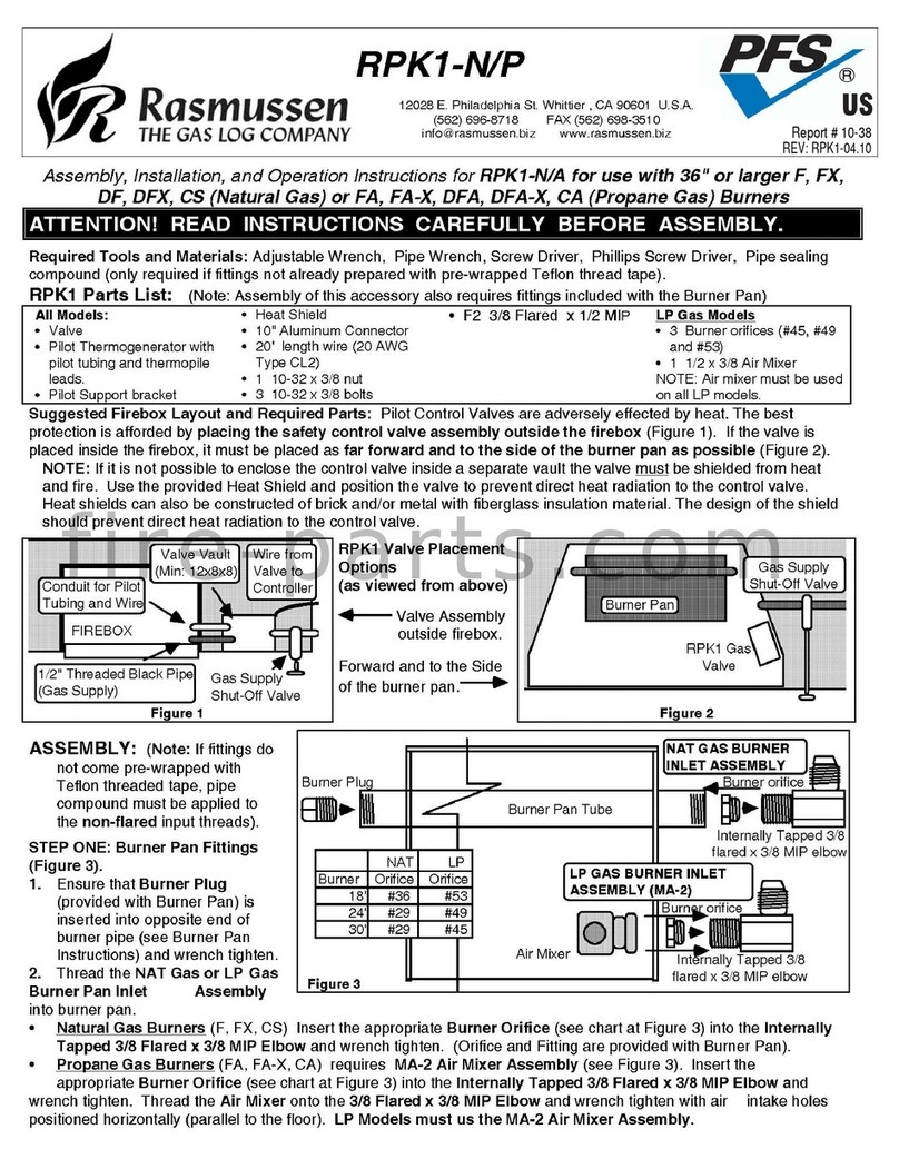 Rasmussen RPK1-N Assembly, installation and operation instructions Rasmussen RPK1-N Assembly, installation and operation instructions