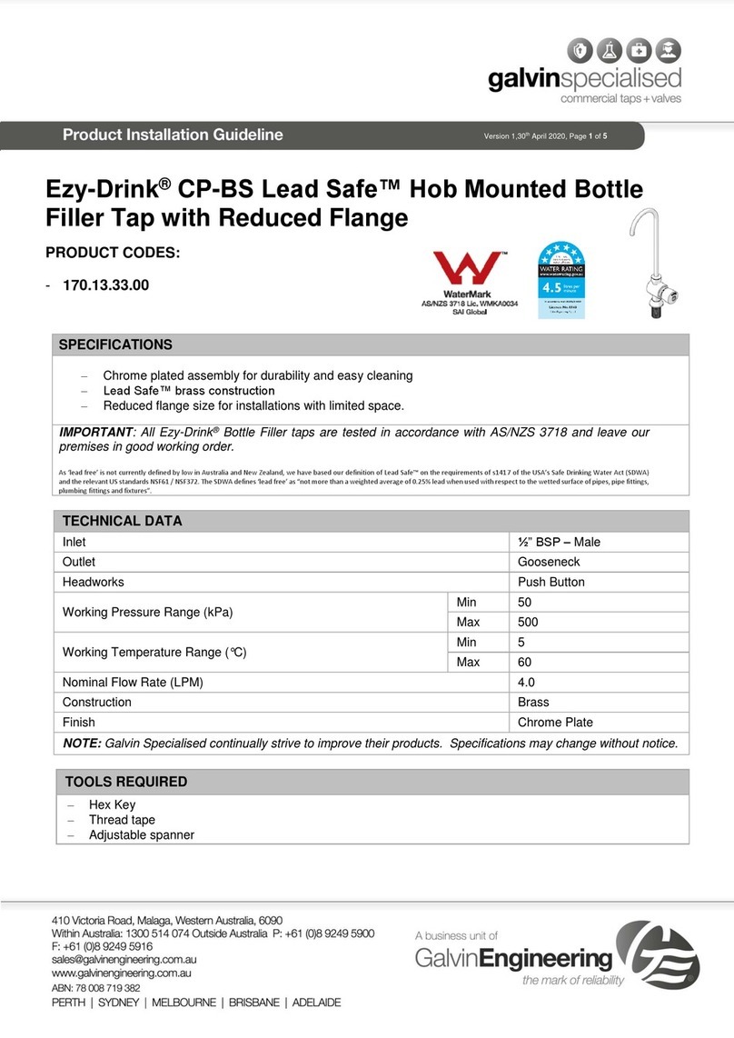 Galvin Specialised Ezy-Drink CP-BS Lead Safe INSTALLATION GUIDELINE