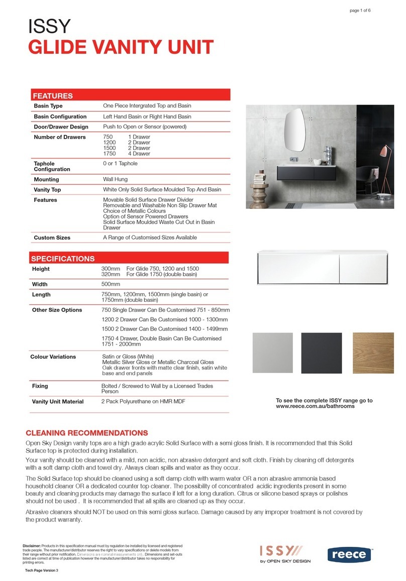 Reece ISSY GLIDE 750 installation instructions Reece ISSY GLIDE 750 installation instructions