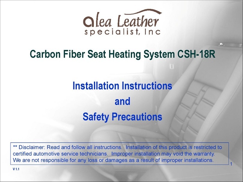 alea Leather CSH-18R Installation instructions and safety information alea Leather CSH-18R Installation instructions and safety information