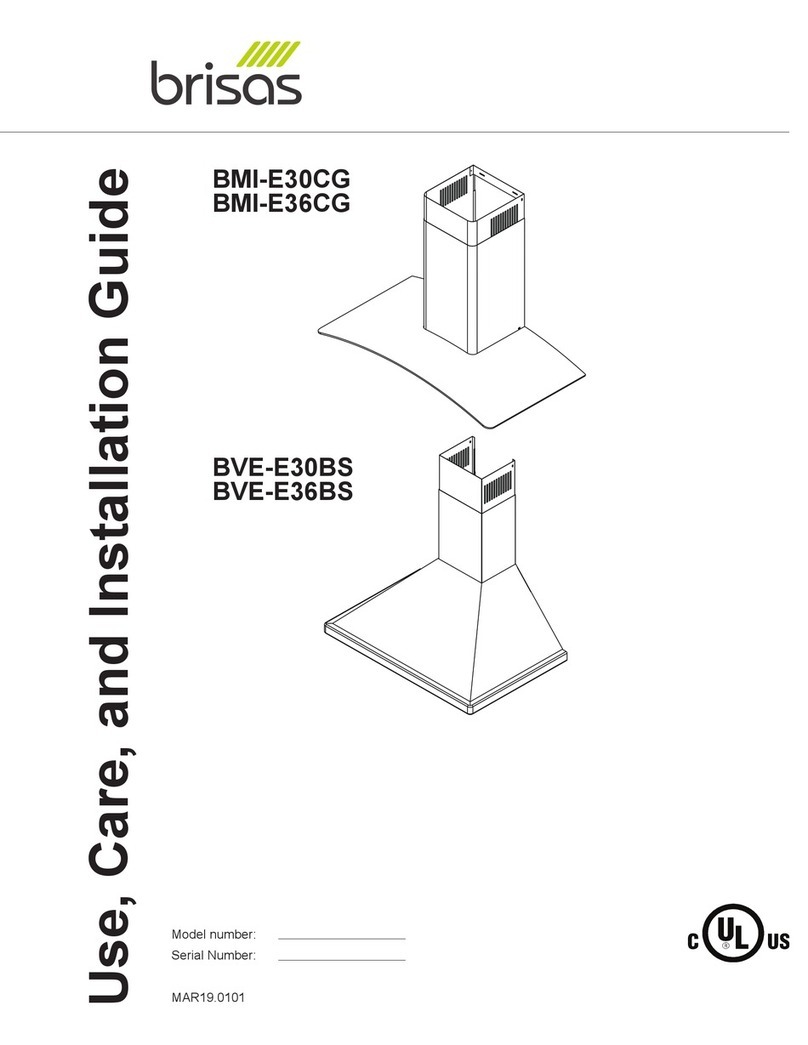 Brisas BMI-E30CG Use, care and installation guide