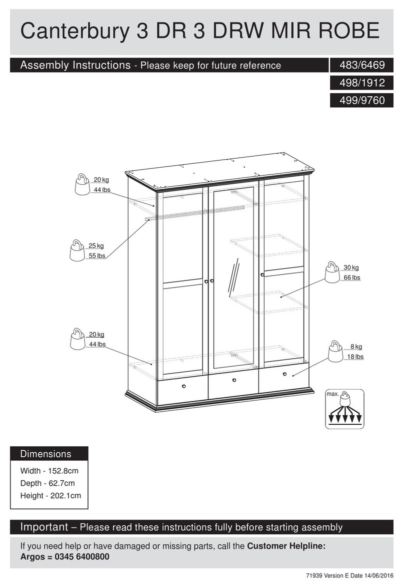 Argos Canterbury 3 DR Robe User manual Argos Canterbury 3 DR Robe User manual